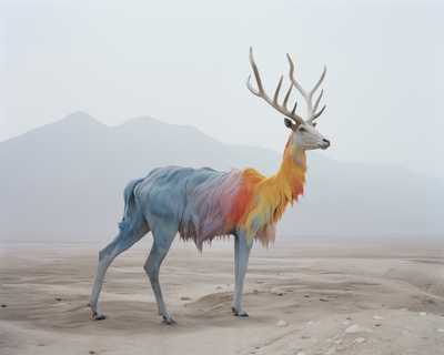 A painting of a stag