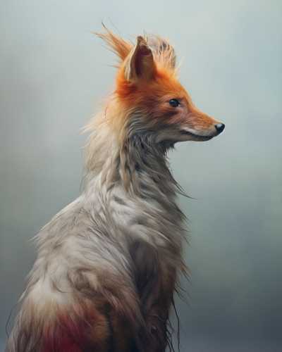 A painting of a fox