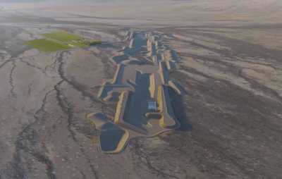 Land art installation in the Nevada desert