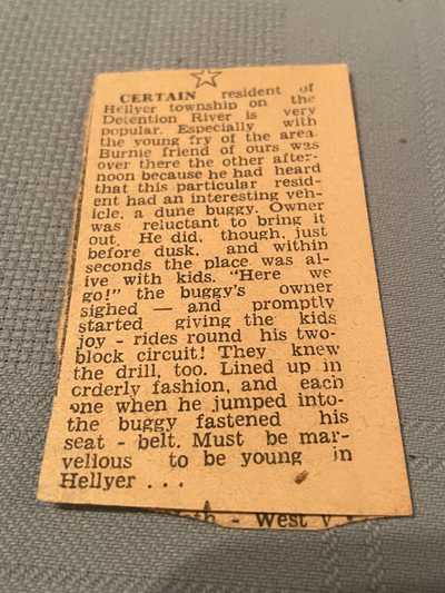 Photo of an old newspaper clipping