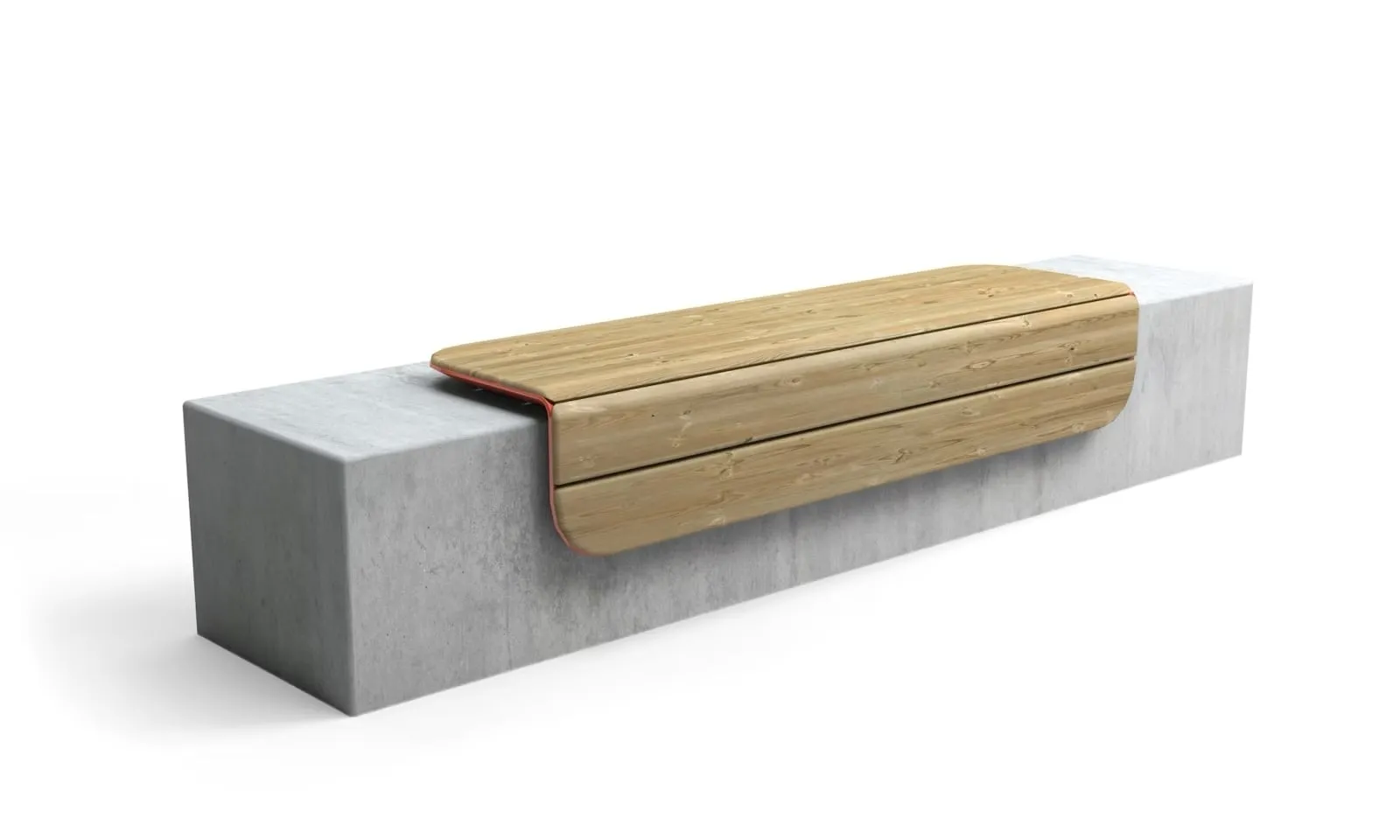 Wooden bench on top of concrete