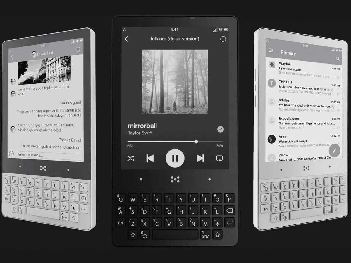 Three Minimal Phones side by side