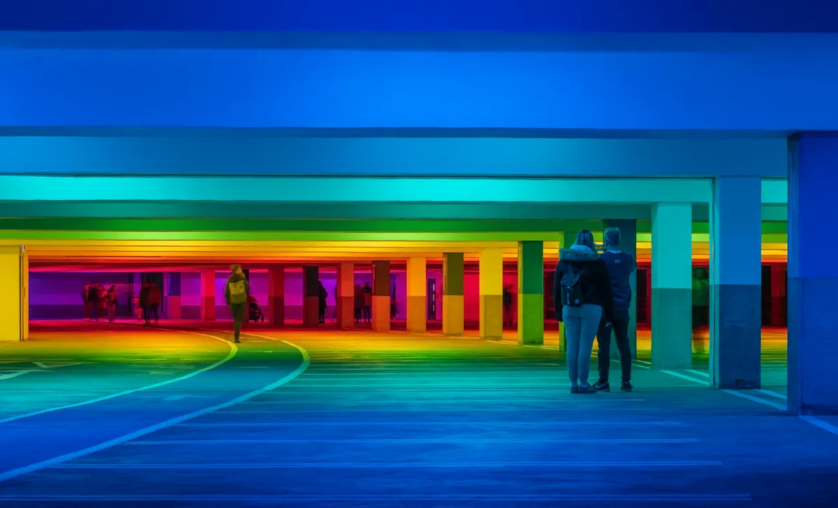 Colourful parking lot