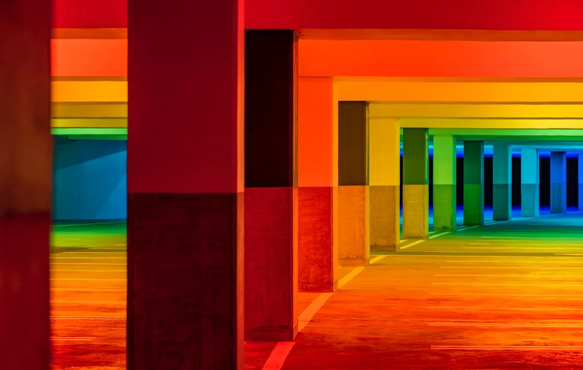 Colourful parking lot