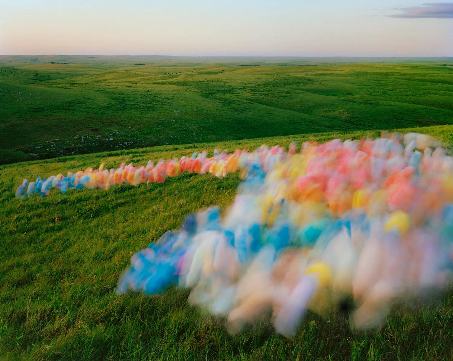 Photograph of cloth blowing in the wind