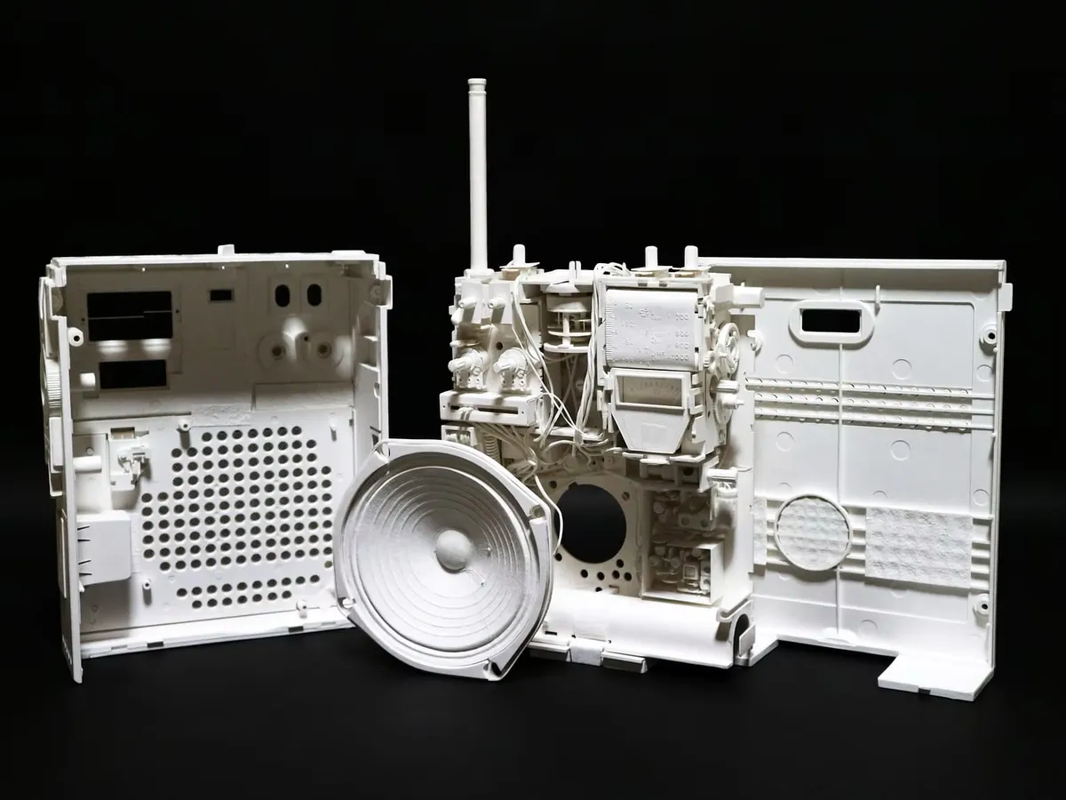 Paper sculpture of a radio