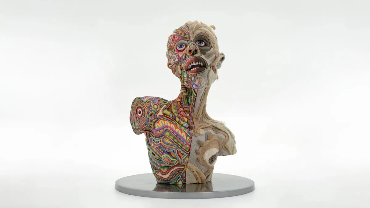 Bisected torso sculpture